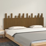 vidaXL Stensko posteljno vzglavje medeno rjavo 204x3x80 cm borovina