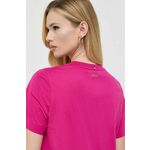Bombažna kratka majica BOSS roza barva - roza. Lahkotna kratka majica iz kolekcije BOSS. Model izdelan iz tanke, elastične pletenine.
