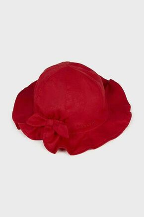 Otroški bombažni klobuk Mayoral rdeča barva - rdeča. Otroške klobuk iz kolekcije Mayoral. Model z ozkim robom