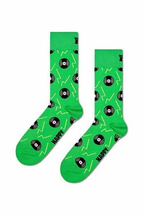 Nogavice Happy Socks Vinyl Green Sock zelena barva - zelena. Nogavice iz kolekcije Happy Socks. Model izdelan iz elastičnega