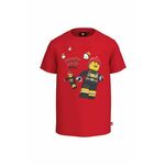 Otroška bombažna kratka majica Lego City rdeča barva - rdeča. Otroška lahkotna kratka majica iz kolekcije Lego. Model izdelan iz tanke, elastične pletenine.