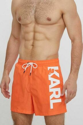 Kopalne kratke hlače Karl Lagerfeld oranžna barva - oranžna. Kopalne kratke hlače iz kolekcije Karl Lagerfeld. Model izdelan iz tkanine.