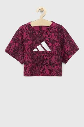 Otroška kratka majica adidas G TI AOP TEE roza barva - roza. Otroška kratka majica iz kolekcije adidas. Model izdelan iz vzorčaste pletenine.