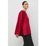 Majica By Malene Birger ženska, rdeča barva - rdeča. Bluza iz kolekcije By Malene Birger, izdelana iz enobarvne tkanine. Model iz tankega materiala je idealen za toplejše letne čase.