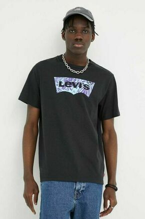 Bombažna kratka majica Levi's črna barva - črna. Lahkotna kratka majica iz kolekcije Levi's
