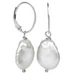 JwL Luxury Pearls Srebrni uhani s pravim belim biserjem JL0154 srebro 925/1000