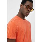 Bombažna kratka majica United Colors of Benetton oranžna barva - oranžna. Kratka majica iz kolekcije United Colors of Benetton, izdelana iz melange pletenine. Model iz izjemno udobne bombažne tkanine.