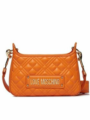 Torbica Love Moschino oranžna barva - oranžna. Majhna torbica iz kolekcije Love Moschino. Model na zapenjanje