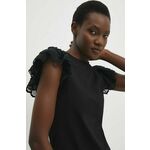 Majica Answear Lab ženska, črna barva - črna. Bluza iz kolekcije Answear Lab izdelana iz melange pletenine. Model iz izjemno udobne tkanine z visoko vsebnostjo bombaža.