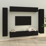 Komplet TV omaric 8-delni črn konstruiran les - vidaXL - črna - 119,7 - 100 x 30 x 30 cm - vidaXL