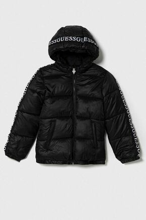 Otroška jakna Guess črna barva - črna. Otroški jakna iz kolekcije Guess. Podložen model