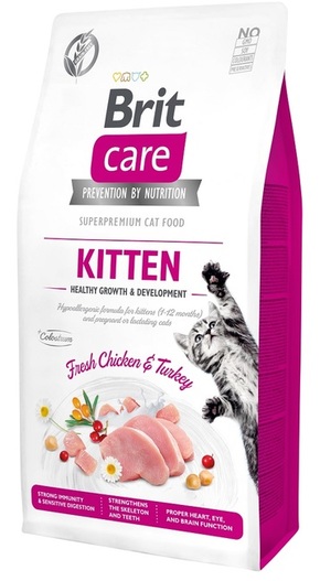 Hrana za mačke brit care grain free kitten healthy growth and development odrasli piščanec turčija 7 kg