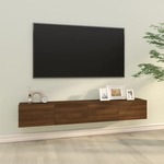vidaXL Stenska TV omarica 2 kosa rjavi hrast 100x30x30 cm konstr. les
