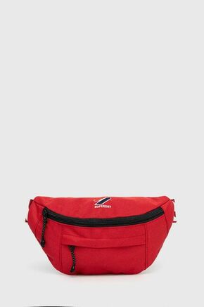 Pasna torbica Superdry rdeča barva - rdeča. Majhna pasna torbica iz kolekcije Superdry. Model na zapenjanje