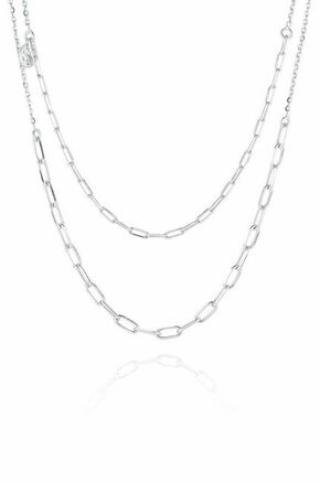 SIF JACOBS Modna srebrna ogrlica z dvojnimi verižicami SJ-C42132-SS