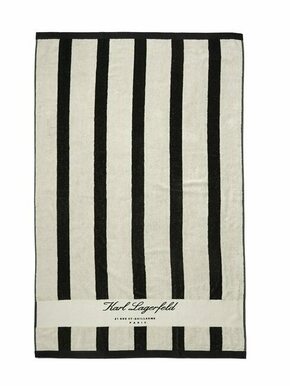 Bombažna brisača Karl Lagerfeld črna barva - črna. Velika brisača iz kolekcije Karl Lagerfeld. Model izdelan iz bombažnega