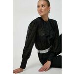 Majica Nissa ženska, črna barva - črna. Bluza iz kolekcije Nissa, izdelana iz lahke tkanine. Model iz izjemno udobne, zračne tkanine.