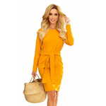 Numoco Ženska obleka 209-8, rumeno-oranžna, L