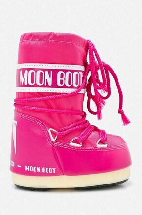 Moon Boot snežke dziecięce Nylon Bouganville - roza. Zimski čevlji iz kolekcije Moon Boot. Podloženi model izdelan iz kombinacije tekstilnega in sintetičnega materiala.