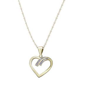 Beneto Pozlačena srebrna ogrlica s srcem AGS1138 / 47-GOLD srebro 925/1000