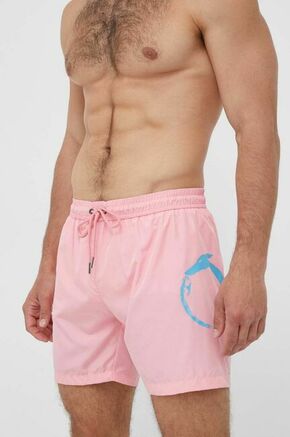Kopalne kratke hlače Trussardi roza barva - roza. Kopalne kratke hlače iz kolekcije Trussardi. Model izdelan iz lahke tkanine.