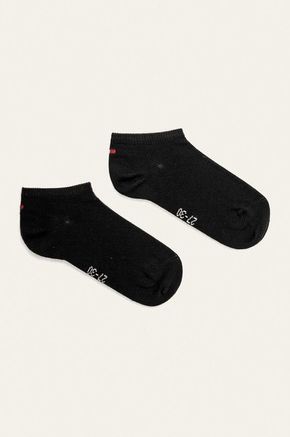 Otroške nogavice Tommy Hilfiger (2-pack) - črna. Kratke nogavice iz kolekcije Tommy Hilfiger. Model izdelan iz elastičnega
