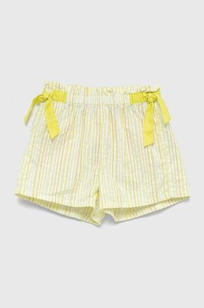 Otroške bombažne kratke hlače United Colors of Benetton rumena barva