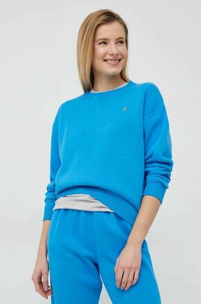 Bluza Polo Ralph Lauren ženska - modra. Mikica iz kolekcije Polo Ralph Lauren. Model izdelan iz tanke