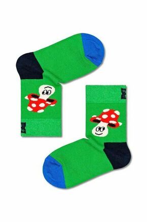 Otroške nogavice Happy Socks Mushroom zelena barva - zelena. Otroške visoke nogavice iz kolekcije Happy Socks. Model izdelan iz elastičnega materiala.