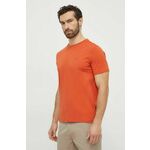 Bombažna kratka majica Napapijri moški, oranžna barva - oranžna. Lahkotna kratka majica iz kolekcije Napapijri, izdelana iz visokokakovostnega materiala, ki je bil trajnostno proizveden. Model iz izjemno udobne bombažne tkanine.
