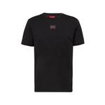 Bombažna kratka majica HUGO črna barva - črna. Lahkotna kratka majica iz kolekcije HUGO. Model izdelan iz tanke, elastične pletenine. Izjemno udoben material, izdelan iz naravnih vlaken.