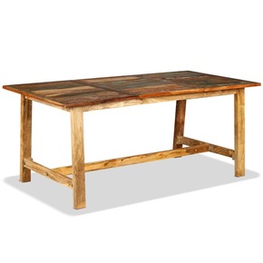Greatstore Jedilna miza iz trdnega predelanega lesa 180 cm