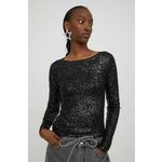 Majica Abercrombie &amp; Fitch ženska, črna barva - črna. Bluza iz kolekcije Abercrombie &amp; Fitch, izdelana iz tkanine z bleščicami. Izrazit model za posebne priložnosti.