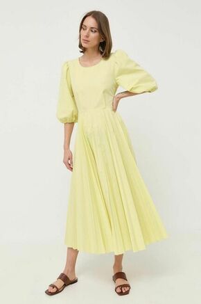 Obleka Beatrice B rumena barva - rumena. Obleka iz kolekcije Beatrice B. Model izdelan iz enobarvne tkanine. Model iz izjemno udobne tkanine z visoko vsebnostjo bombaža.