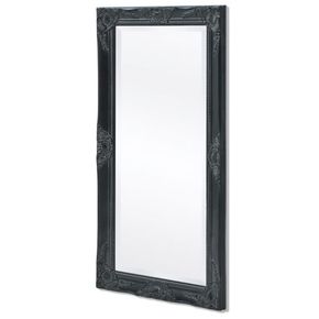 Stensko Ogledalo Baročni Stil 100x50 cm Črne Barve