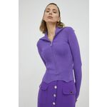 Pulover Remain ženski, vijolična barva - vijolična. Pulover iz kolekcije Remain. Model s puli ovratnikom, izdelan iz enobarvne pletenine.