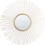 Beliani Stensko ogledalo v obliki sonca ø 70 cm zlato SAUMUR
