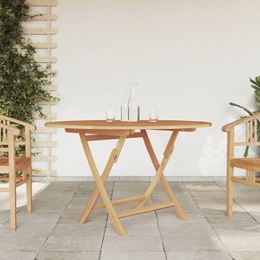 VidaXL Zložljiva vrtna miza Ø 120x75 cm trden akacijev les
