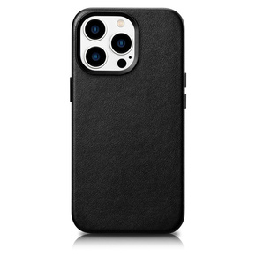 ICARER case leather cover genuine leather case za iPhone 14 pro max črna (wmi14220708-bk) (združljiv z magsafe)