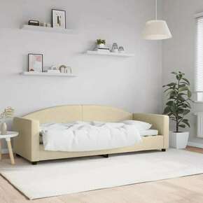 Greatstore Raztegljiva postelja krem 80x200 cm blago