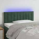 Greatstore LED posteljno vzglavje temno zeleno 90x5x78/88 cm žamet