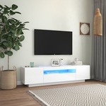 vidaXL TV omarica z LED lučkami visok sijaj bela 160x35x40 cm