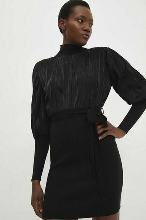 Obleka Answear Lab črna barva - črna. Obleka iz kolekcije Answear Lab. Model izdelan iz zelo elastične pletenine. Izrazita