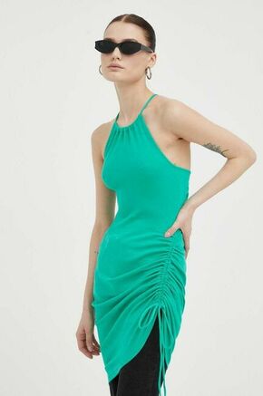 Obleka Gestuz zelena barva - zelena. Obleka iz kolekcije Gestuz. Model izdelan iz enobarvne pletenine. Model iz raztegljivega materiala