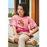 Otroška kratka majica Mayoral roza barva - roza. Otroški kratka majica iz kolekcije Mayoral. Model izdelan iz tanke, rahlo elastične pletenine.