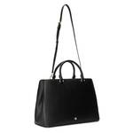 Usnjena torbica Lauren Ralph Lauren črna barva - črna. Velika torbica iz kolekcije Lauren Ralph Lauren. na zapenjanje, model izdelan iz naravnega usnja.