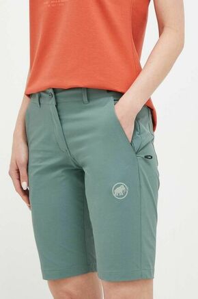 Pohodne kratke hlače Mammut Runbold zelena barva - zelena. Pohodne kratke hlače iz kolekcije Mammut. Model izdelan iz materiala