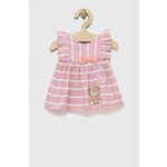 Obleka za dojenčka Mayoral Newborn roza barva - roza. Obleka za dojenčke iz kolekcije Mayoral Newborn. Raven model izdelan iz vzorčaste pletenine.
