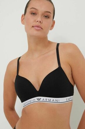 Modrček Emporio Armani Underwear črna barva - črna. Modrček padded kroja iz kolekcije Emporio Armani Underwear. Model izdelan iz enobarvnega materiala.
