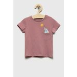 Otroški t-shirt Name it roza barva - roza. Otroški Lahek T-shirt iz kolekcije Name it. Model izdelan iz tanke, elastične pletenine.